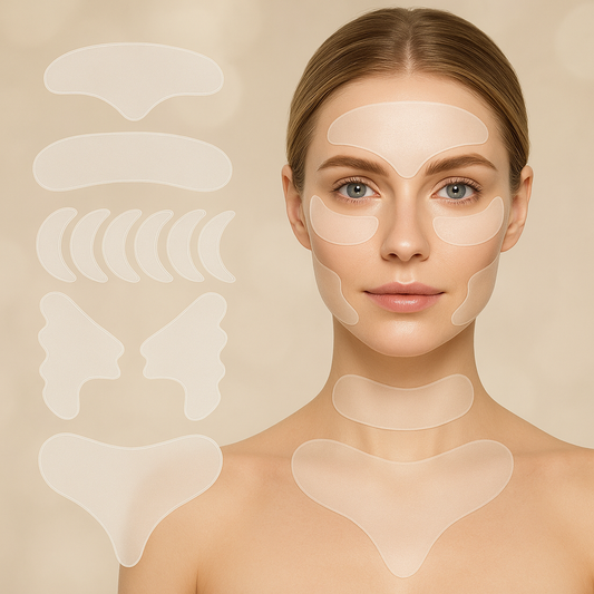 18-teiliges Silikon Face Tape Set – Wiederverwendbare Anti-Falten Pads